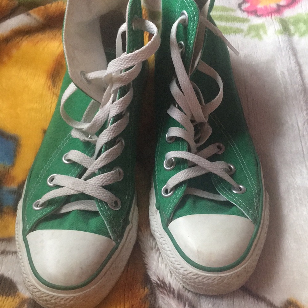 Green All Star Converse high-top sneakers